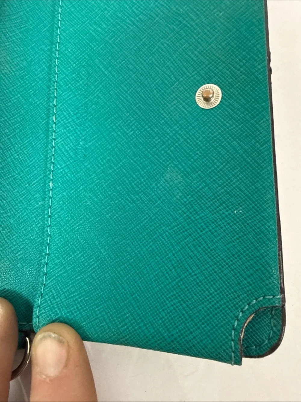 Michael Kors Teal Green Wristlet Wallet with Gold Logo